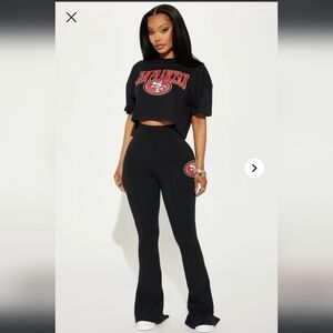 San Francisco 49ers Black Women's Flare Pants